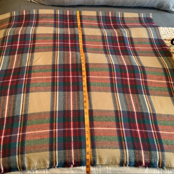 Tan Plaid Blanket Scarf - Picture 3 of 6